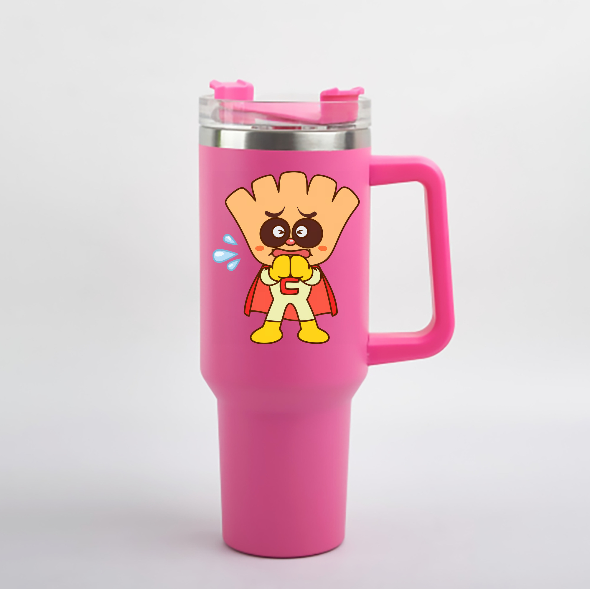 （画像用） アンパンマン Anpanman 1200mL車用タンブラー - クリスタルステッカー（プラスチックストロー付き）